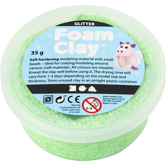 Foam Clay glitter groen 35 gram
