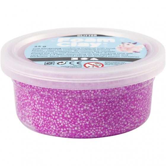 Foam Clay glitter paars 35 gram