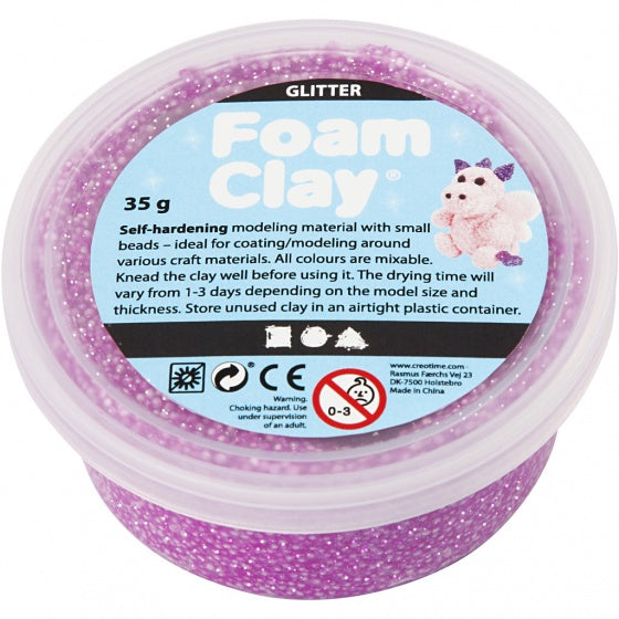 Foam Clay glitter paars 35 gram