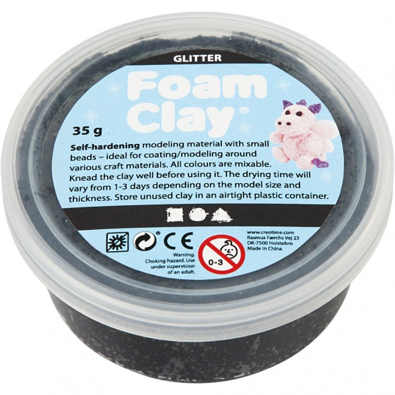 Foam Clay glitter zwart 35 gram
