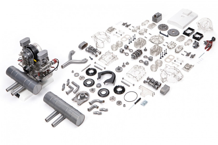 bouwpakket 4-cilinder-boxermotor Porsche Carrera 300-delig