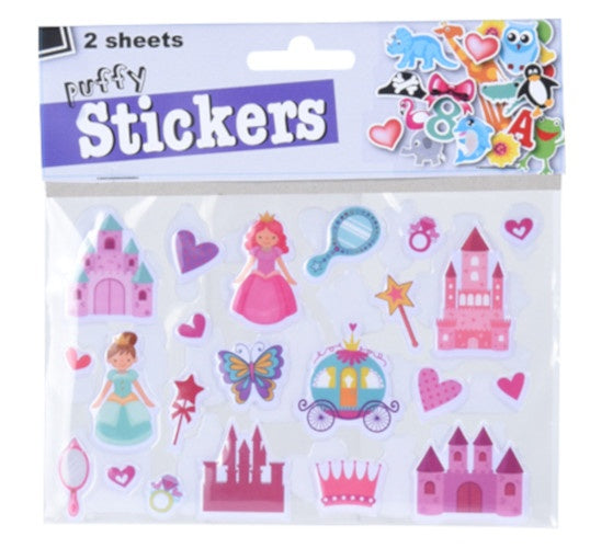 3D stickers vinyl prinsessen en kastelen 2 vellen