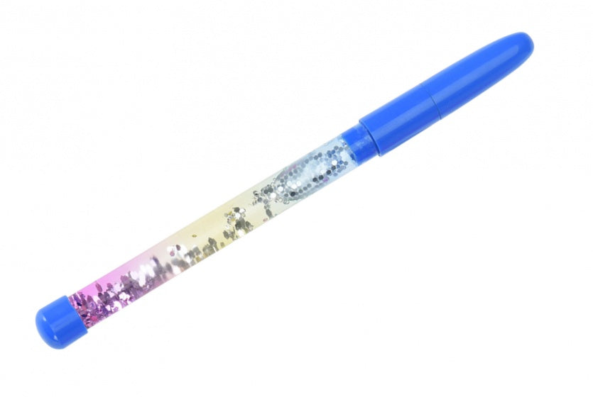 balpen glitter blauw 19