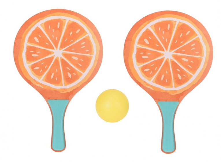 beachballset sinaasappel 3-delig oranje/turquoise