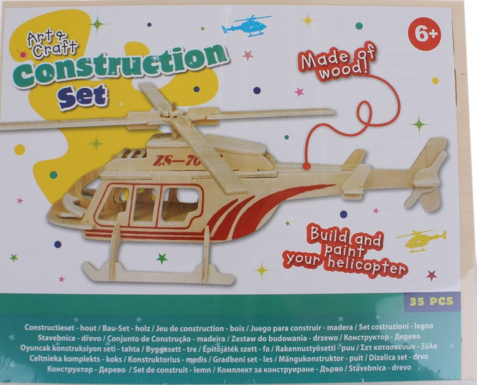 bouwpakket hout helikopter 35-delig