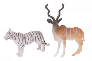 dierenset 2-delig tijger en antilope 8 cm
