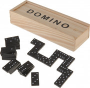 Domino 28 stenen in houten kist zwart