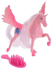eenhoorn met kam 12 cm roze