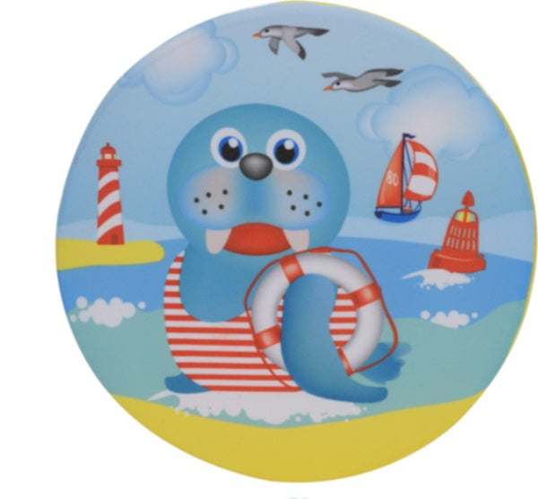 frisbee Zeehond junior 18 cm foam/textiel blauw