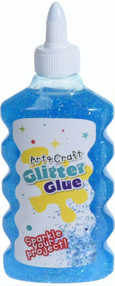 glitterlijm 180 ml blauw