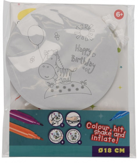 inkleur ballon zelfopblaasbaar 18 cm paard