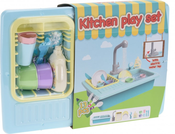 keuken wasbak blauw 38 cm 13-delig