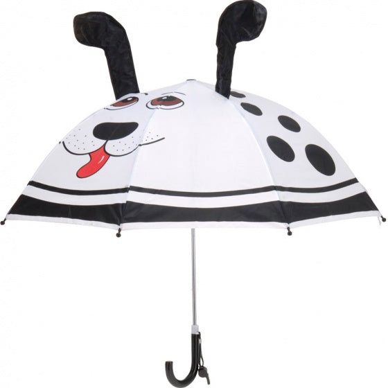 kinderparaplu met hond en oren 73 cm wit
