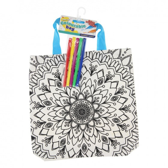 Kleur je eigen tas "Bloem" 6-delig