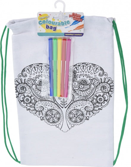 Kleur je eigen tas "Vogel" 6-delig
