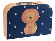 koffer 20 cm leeuw donkerblauw/bruin