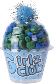 kralenset cupcake blauw 12 cm