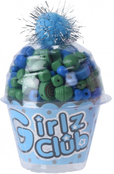 kralenset cupcake blauw 12 cm