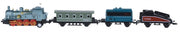 locomotief met wagons 20 cm 4-delig die-cast blauw