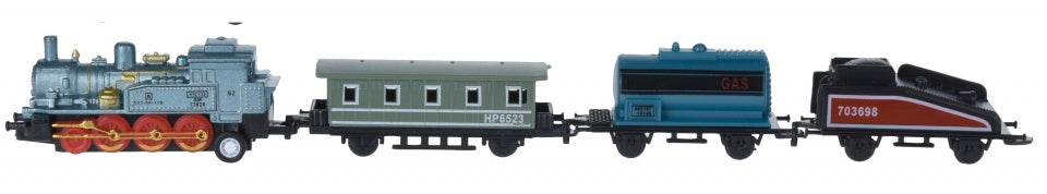 locomotief met wagons 20 cm 4-delig die-cast blauw