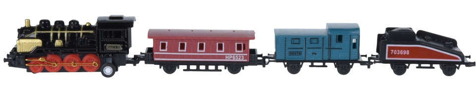 locomotief met wagons 20 cm 4-delig die-cast zwart
