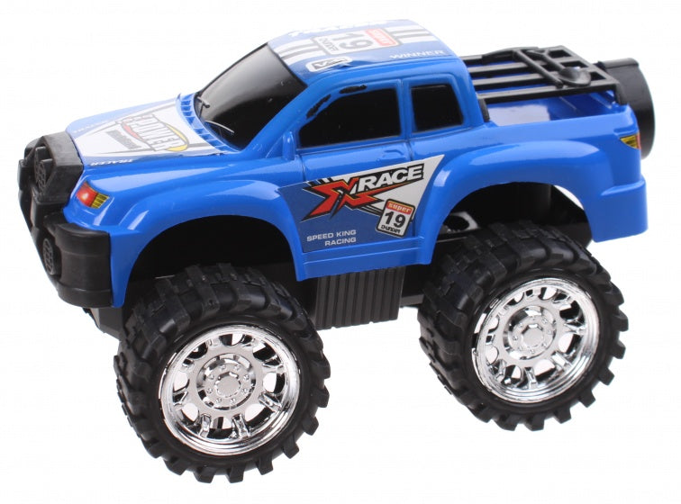 monstertruck frictiemotor 13 cm blauw