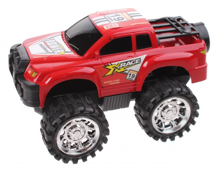 monstertruck frictiemotor 13 cm rood