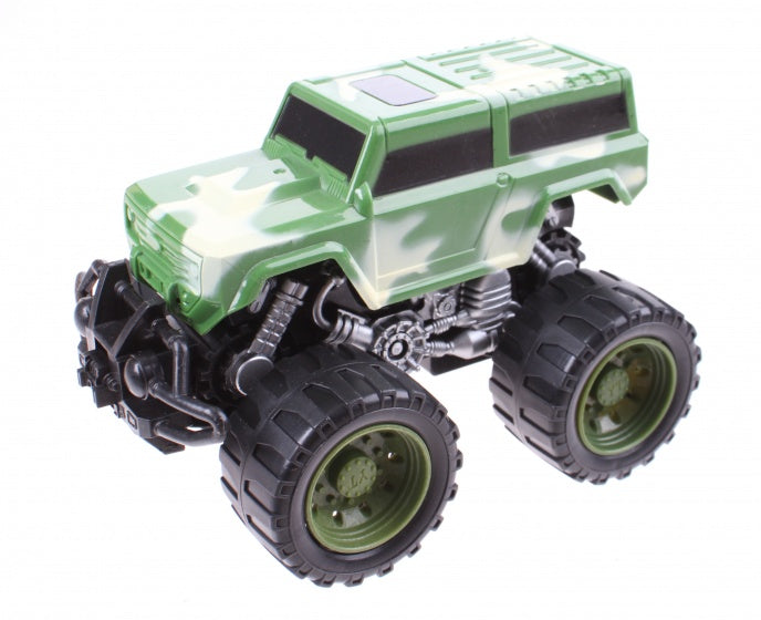 Monstertruck frictiemotor groen 14 cm