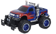 monstertruck vlammen 15 cm blauw/rood
