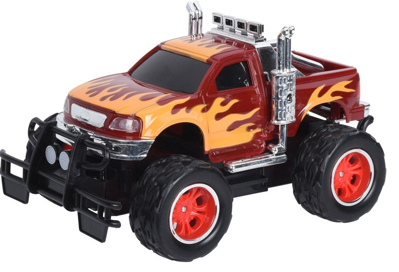 monstertruck vlammen 15 cm rood