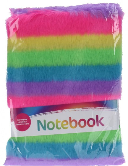 Notitieboekje pluche regenboog