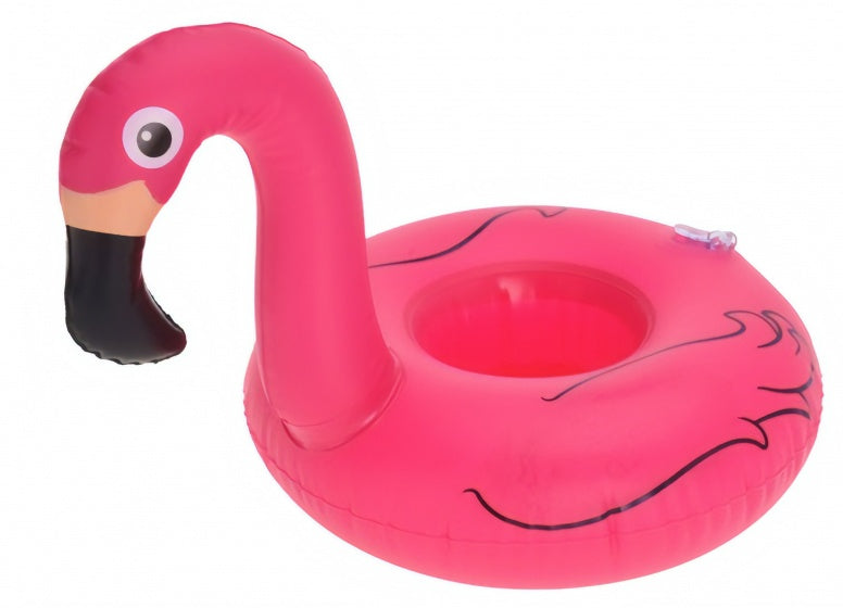 opblaasbare bekerhouder 18 cm flamingo roze