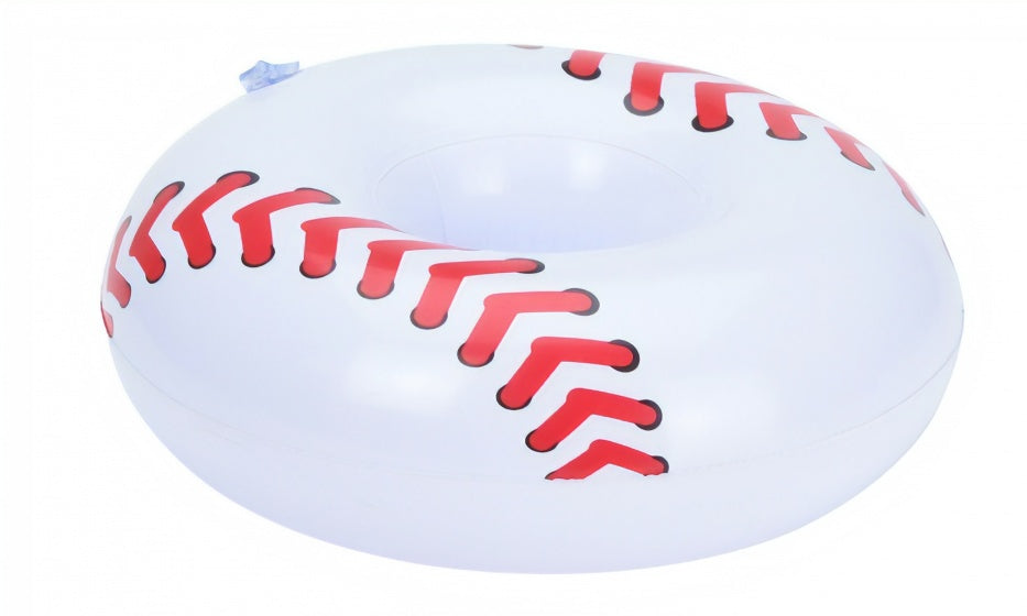 opblaasbare bekerhouder 18 cm honkbal wit