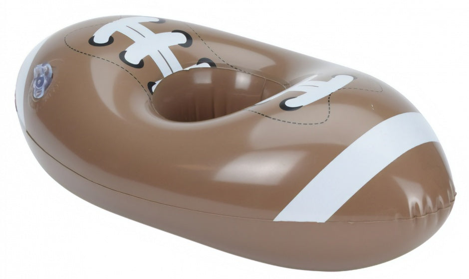 opblaasbare bekerhouder 18 cm rugbybal bruin