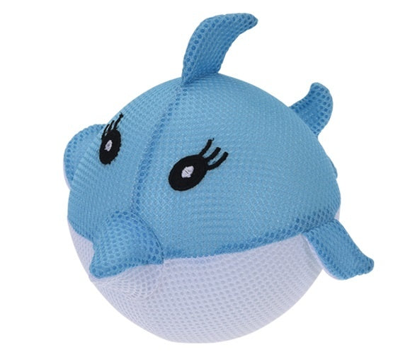 Opblaasbare splashbal zeedier lichtblauw 15 cm