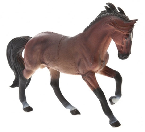 Paard 16cm donkerbruin/wit