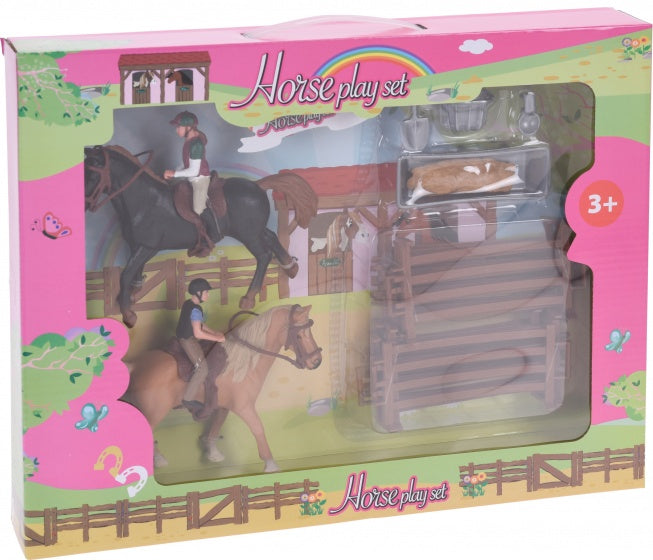 paardenspeelset met 2 paarden 21-delig