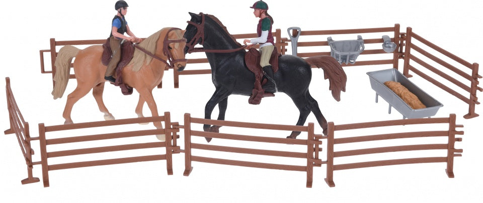 paardenspeelset met 2 paarden 21-delig