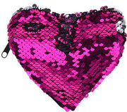 pailletten-portemonnee hart roze/zilver