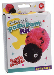 pom-pom set lieveheersbeestje 14 cm multicolor