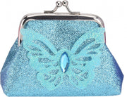 portemonnee clip vlinder 10 cm blauw