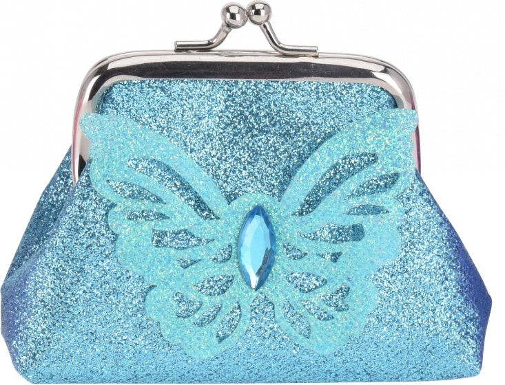 portemonnee clip vlinder 10 cm blauw
