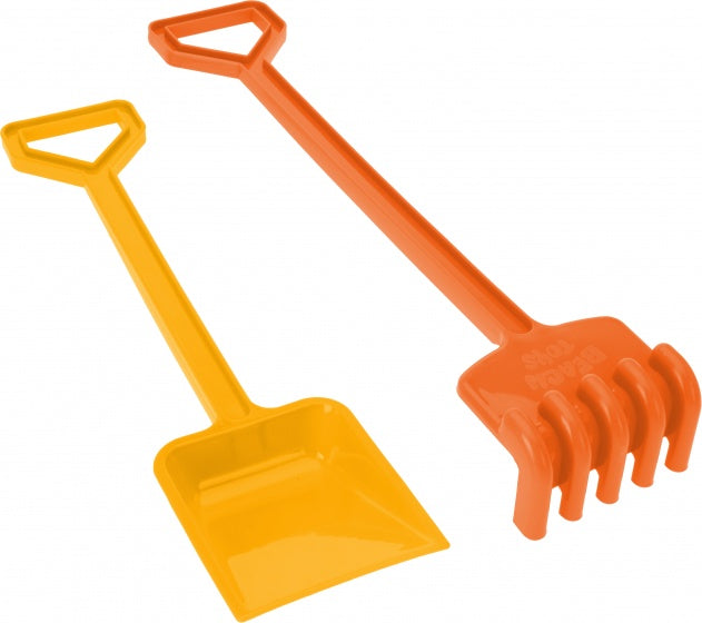 schep en hark 46 cm oranje/geel