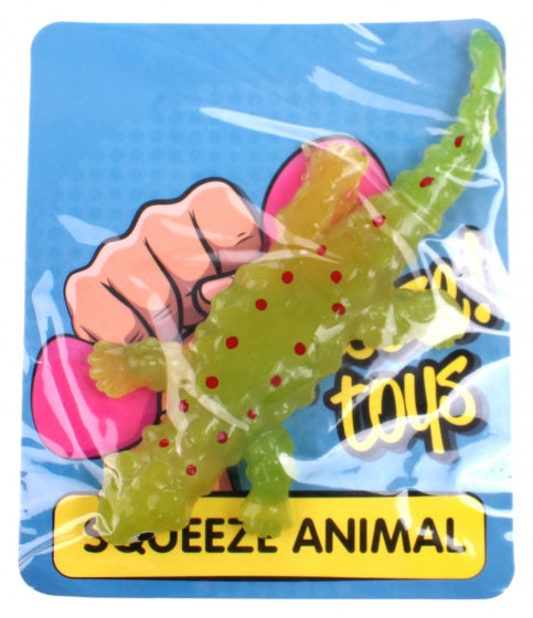 slijmfiguur groen 13 x 6 cm krokodil