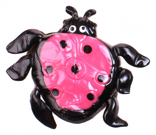 slijmfiguur lieveheersbeesje 8 x 7 cm rood