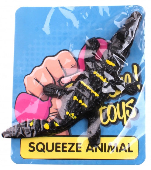 slijmfiguur zwart 13 x 6 cm krokodil