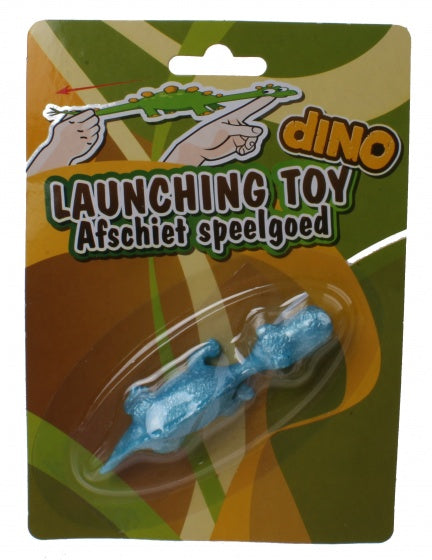 slingshot Dino katapult 10 cm blauw