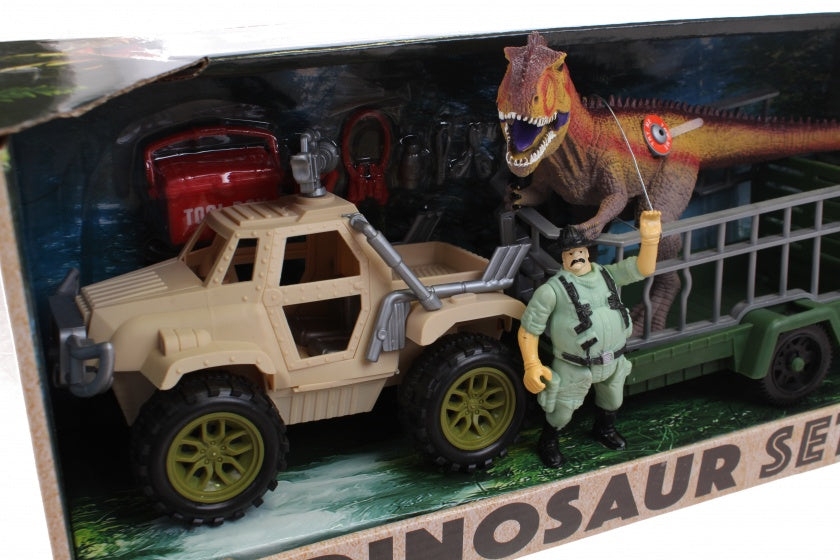 speelset dinosaurusjagers met auto