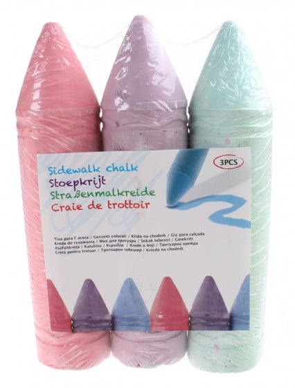 stoepkrijt megaset 3-delig 19 cm groen paars roze