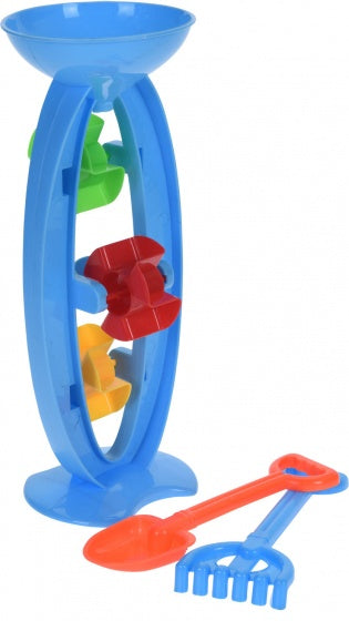 strandspeelgoed set watermolen 33 cm 3-delig blauw